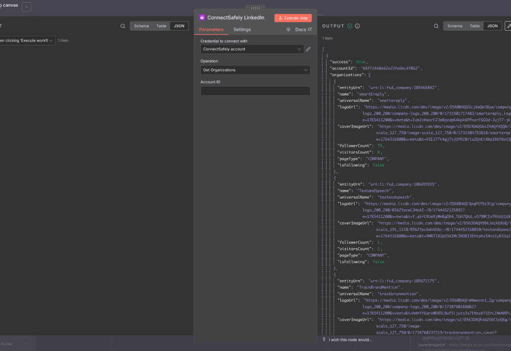 Organizations workflow