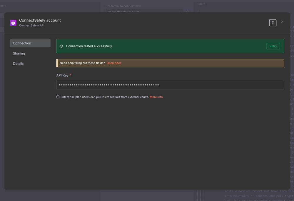 Setup credentials interface